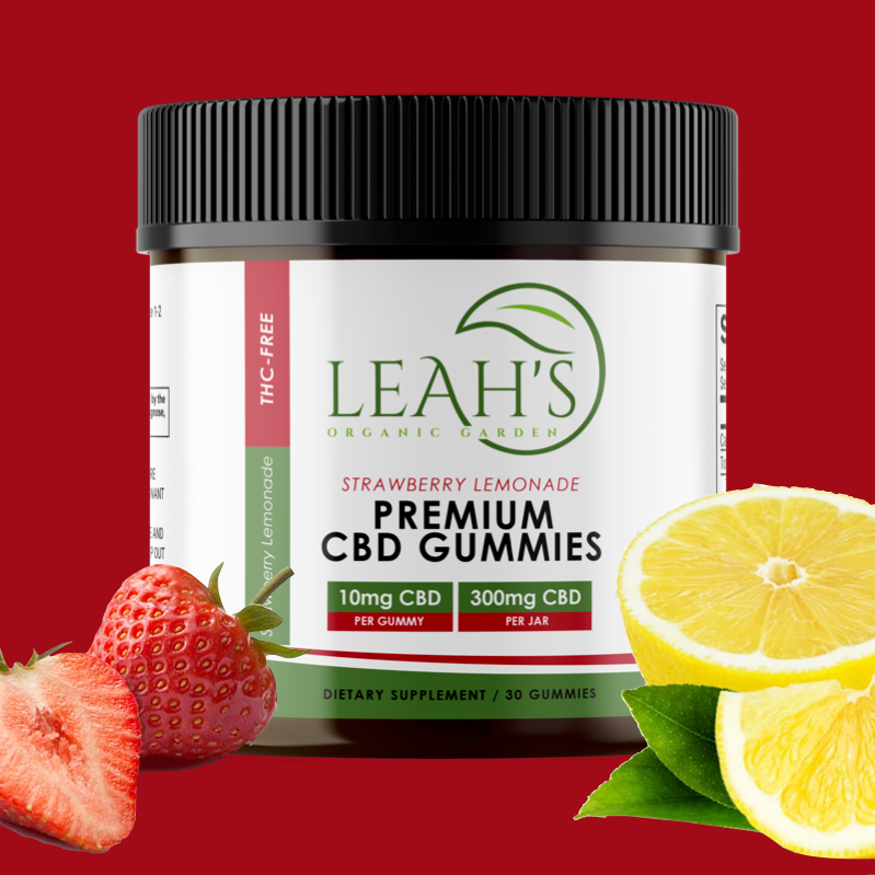 Premium CBD Gummies, Leah's Organic Garden, png. Homepage pic
